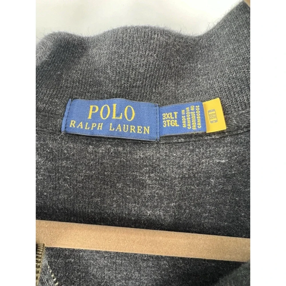 Polo Ralph Lauren Old Money Quarter Zip Pullover Mens 3XLT Quiet Luxury Gray